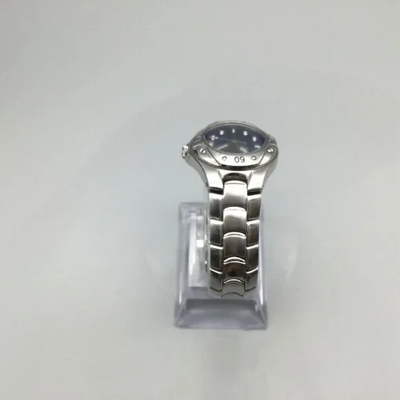 Bulova Marine Star Watch Women 26mm Silver Tone Date 2002 New Battery 6.75"